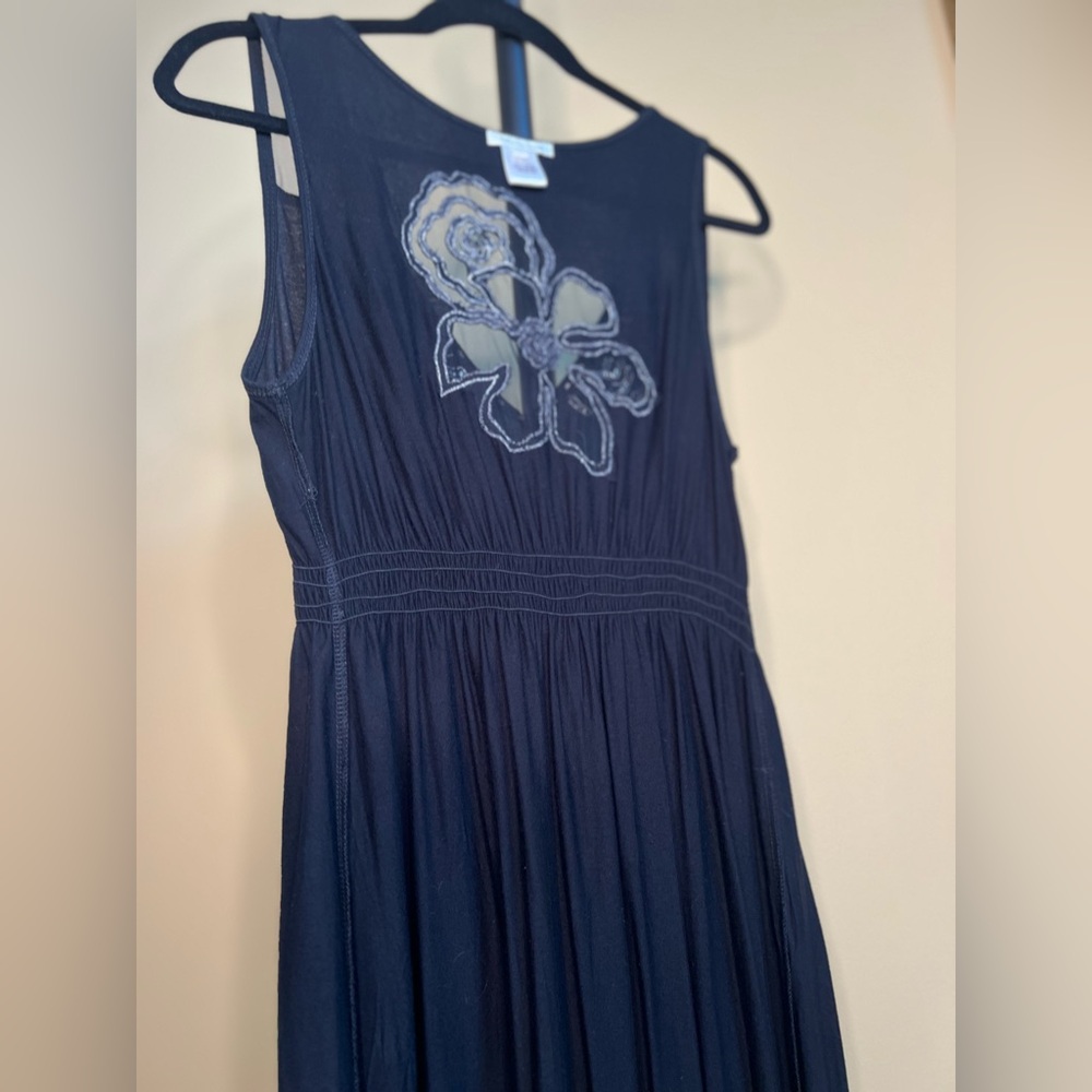 Krista Lee Dress with Floral Embroidery and Tulle Ruffle Black Size M - Picture 15 of 15